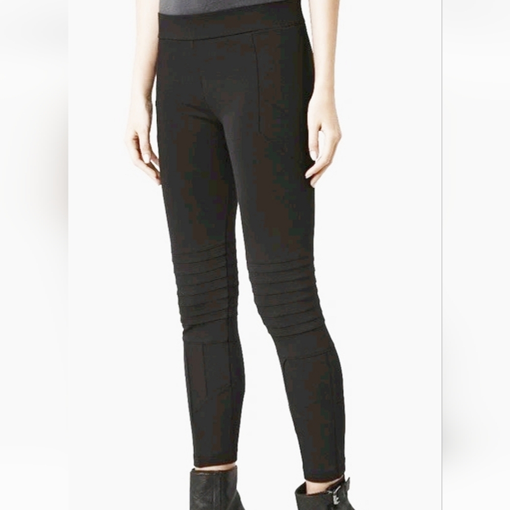 Allsaints Ridley Black Pants  Leggings Size 4 Moto Stretchy